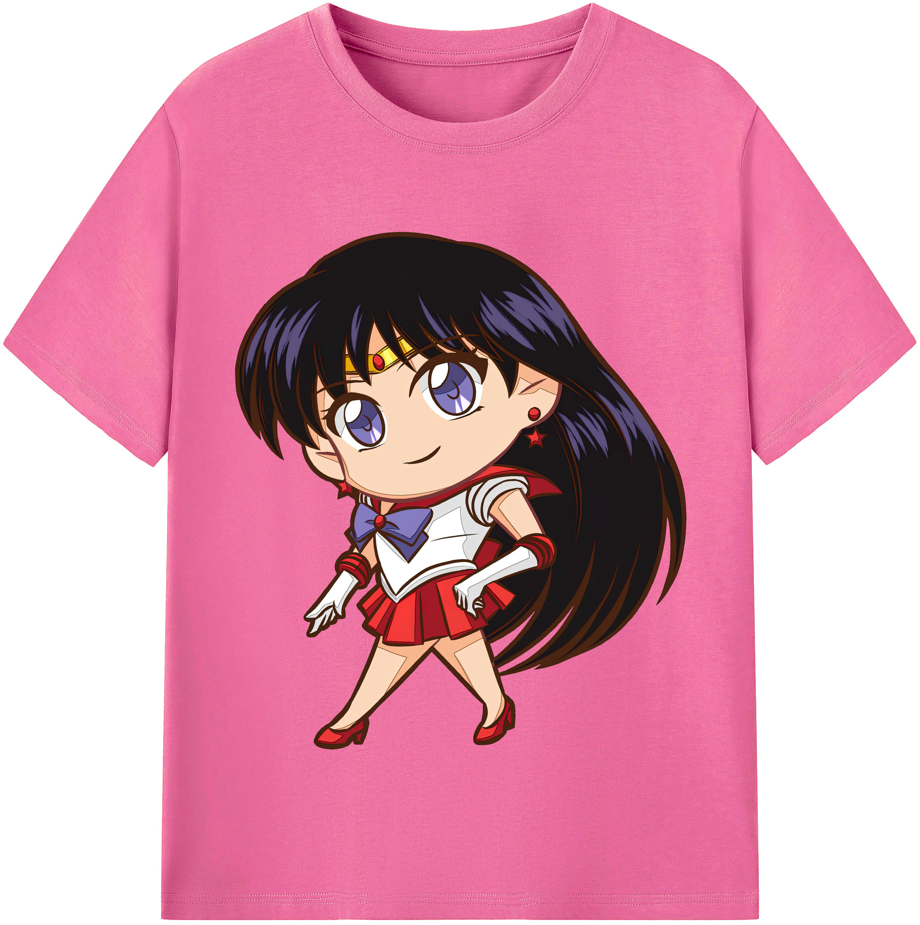 （画像用） 美少女戦士セーラームーン 火野レイ ひの レイ Sailor Moon Hino Rei （セーラーマーズ,Sailor Mars） レディースカジュアルプリントTシャツ（綿100％）